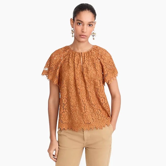 Short-sleeve lace top - Picture 1 of 8